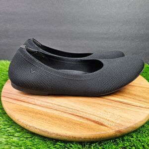 Vivaia Claire Round-Toe Ballet Flat Women's 12 Triple Black Knit Slip-On Comfort